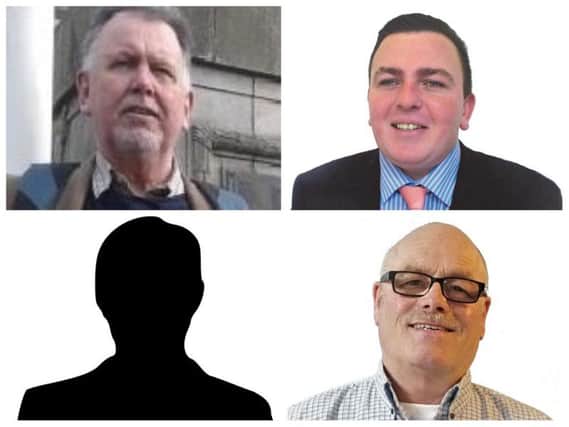 Fens and Rossmere candidates, clockwise, from top left, Tom Casey (Green Party), Alan Clark (Labour), Tony Richardson (Putting Hartlepool First) and Dennis Loynes (Conservatives - no picture supplied).