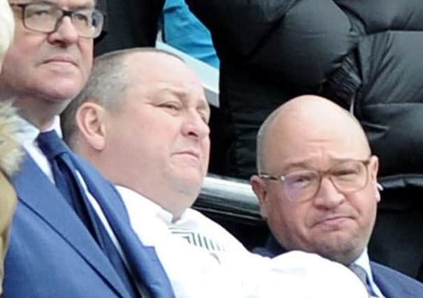 Newcastle owner Mike Ashley alongside managing director Lee Charnley