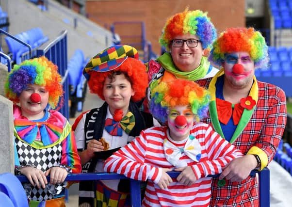 Hartlepool United supporters in their fancy dress at Tranmere Rovers.