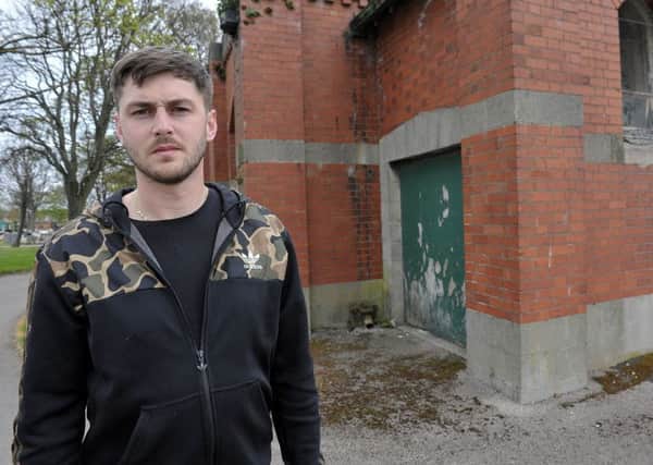 West View resident James Bullock at the place in West View cemetery where he came across a drug user. Picture by FRANK REID