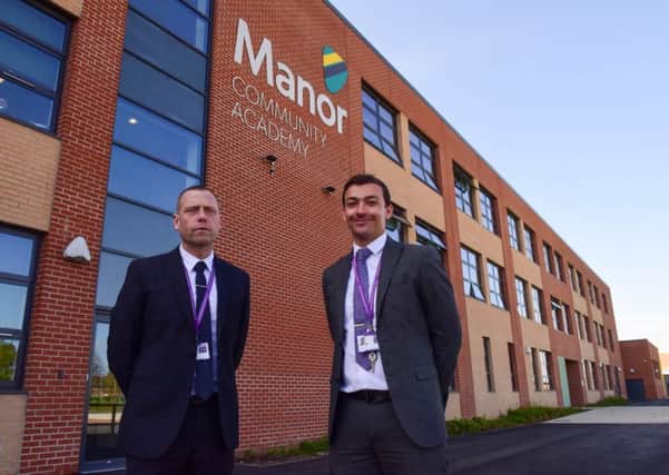 Lee Kirtley (right), the new principal of Manor Community Academy in Hartlepool, with Northern Education Trust executive principal Andrew Jordan.