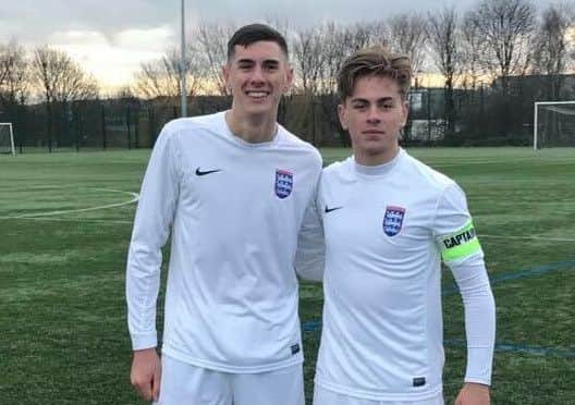 Matthew Ridley (left) with England Colleges national teammate Fintan Walsh
