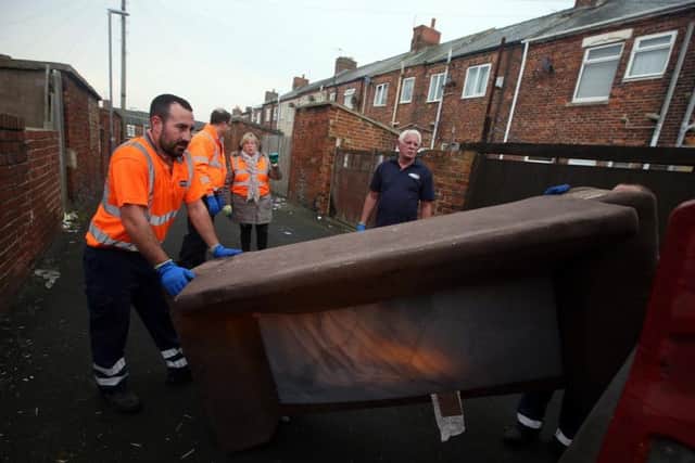 The clean-up operation in Horden.