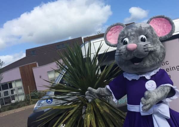Alice House Hospice mascot Alice Mouse