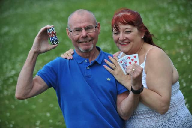 Winning Poker player Mel Backworth, with wife Gill, who he is taking to Las Vegas after winning the trip before they married.
