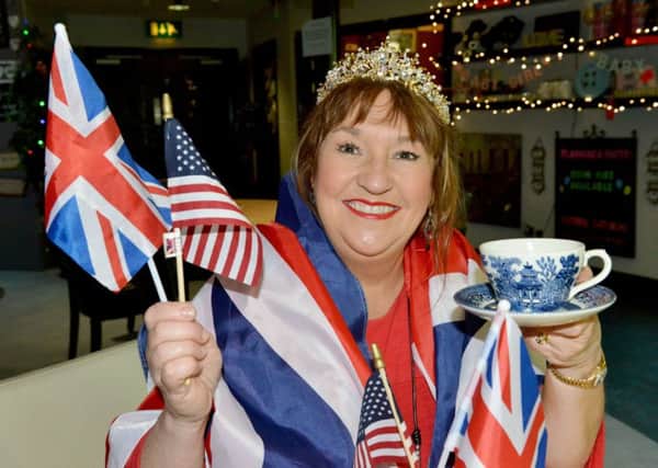 Maria Seymour from  Place In The Park Coffee Shop ready for the Royal Wedding. Picture by FRANK REID