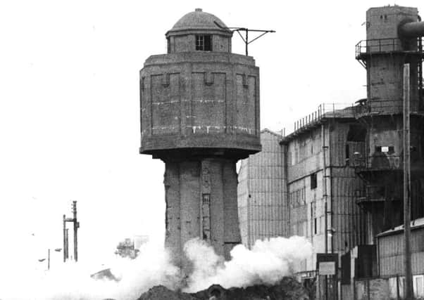 The Hartlepool water tower on Cemetery Road was being demolished in 1988.