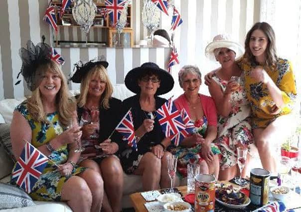 Enjoying their own Royal Wedding celebration are, from left, Anne Maugham. Janette Kinvig, Linda Surtees, Denise Souter, Lesley Souter and Kayla Surtees.