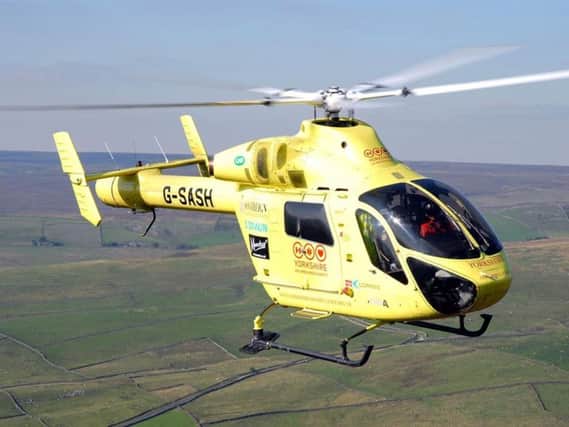 The Yorkshire air ambulance was called to the scene of the crash.