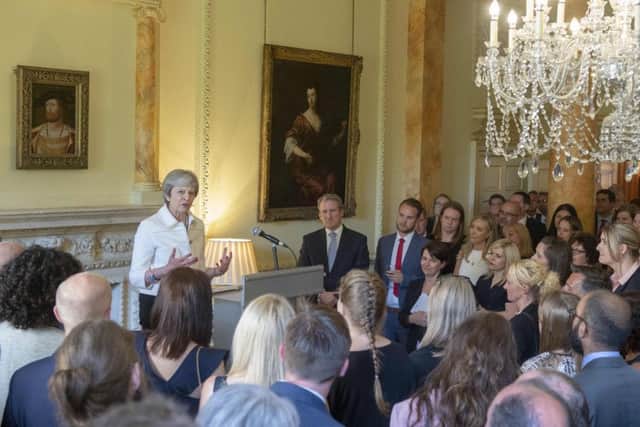 Prime Minister Theresa May hosting a teachers' reception at 10 Downing Street.