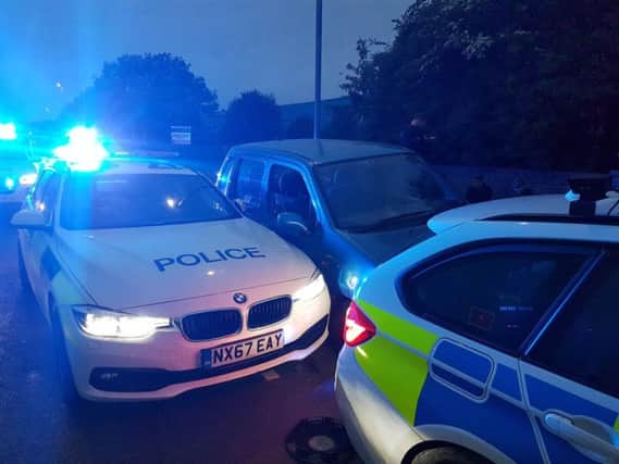Police use stinger to bring car to a stop in Hartlepool.